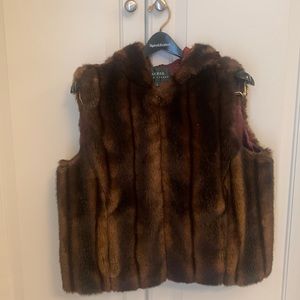 Faux fur hooded vest